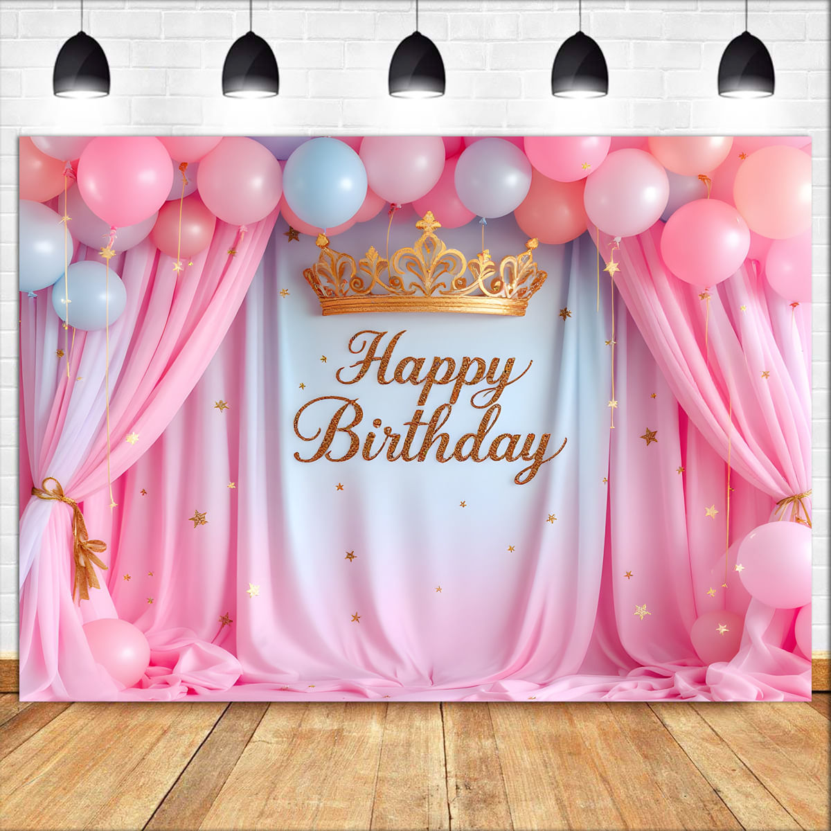 Tapeçaria Para Pendurar Na Parede Princess Birthday Pink 150x100cm