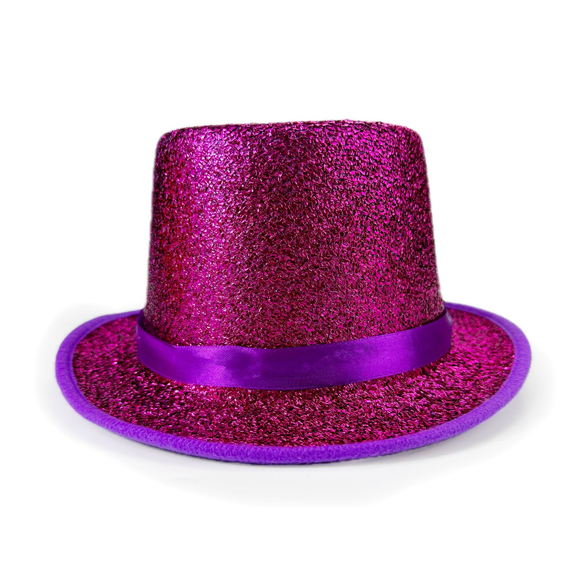 Top Hat Purple Glitter Lincoln Stage Performance Adulto