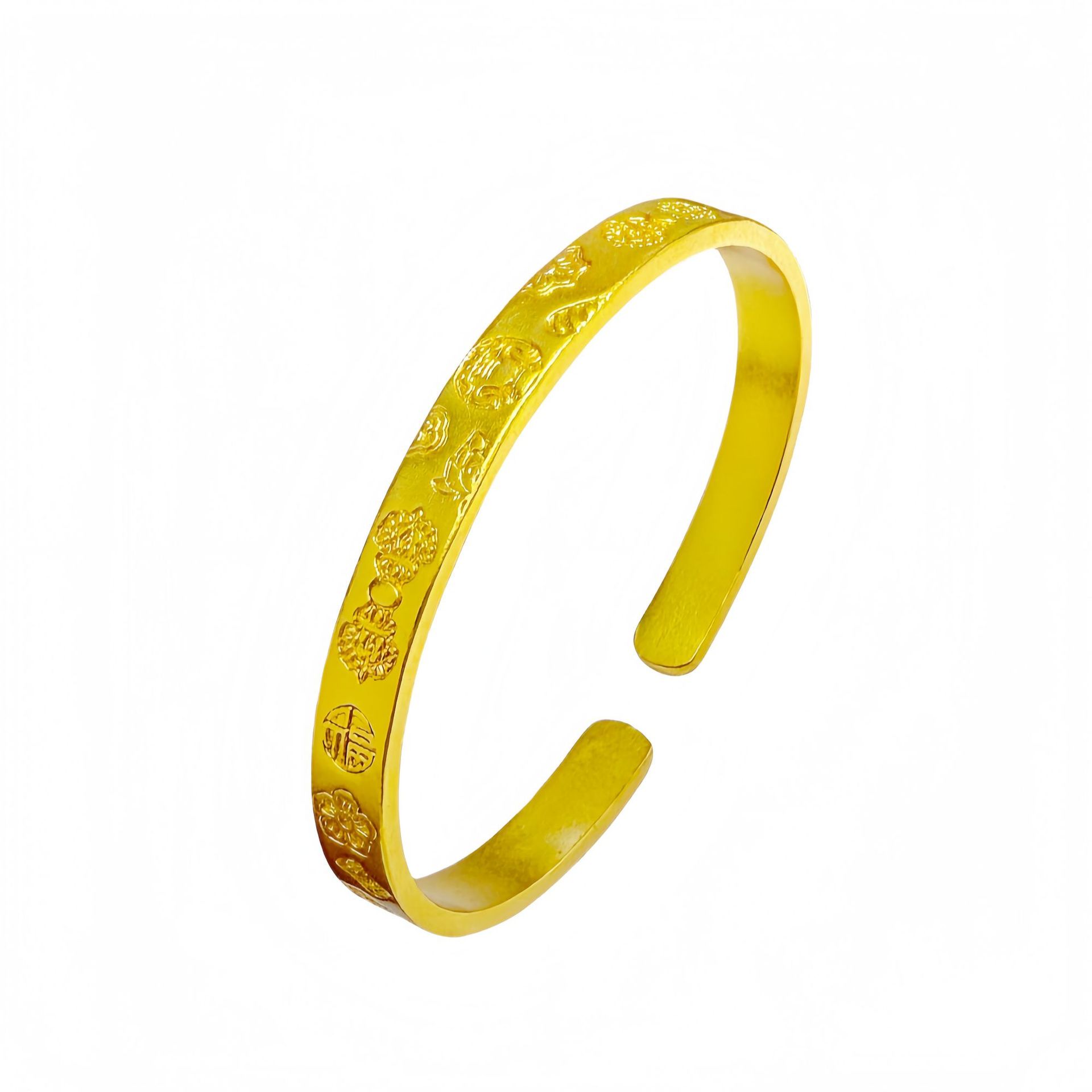 Pulseira Gold Placer Open Cuff Para Mulheres, Estilo Antigo