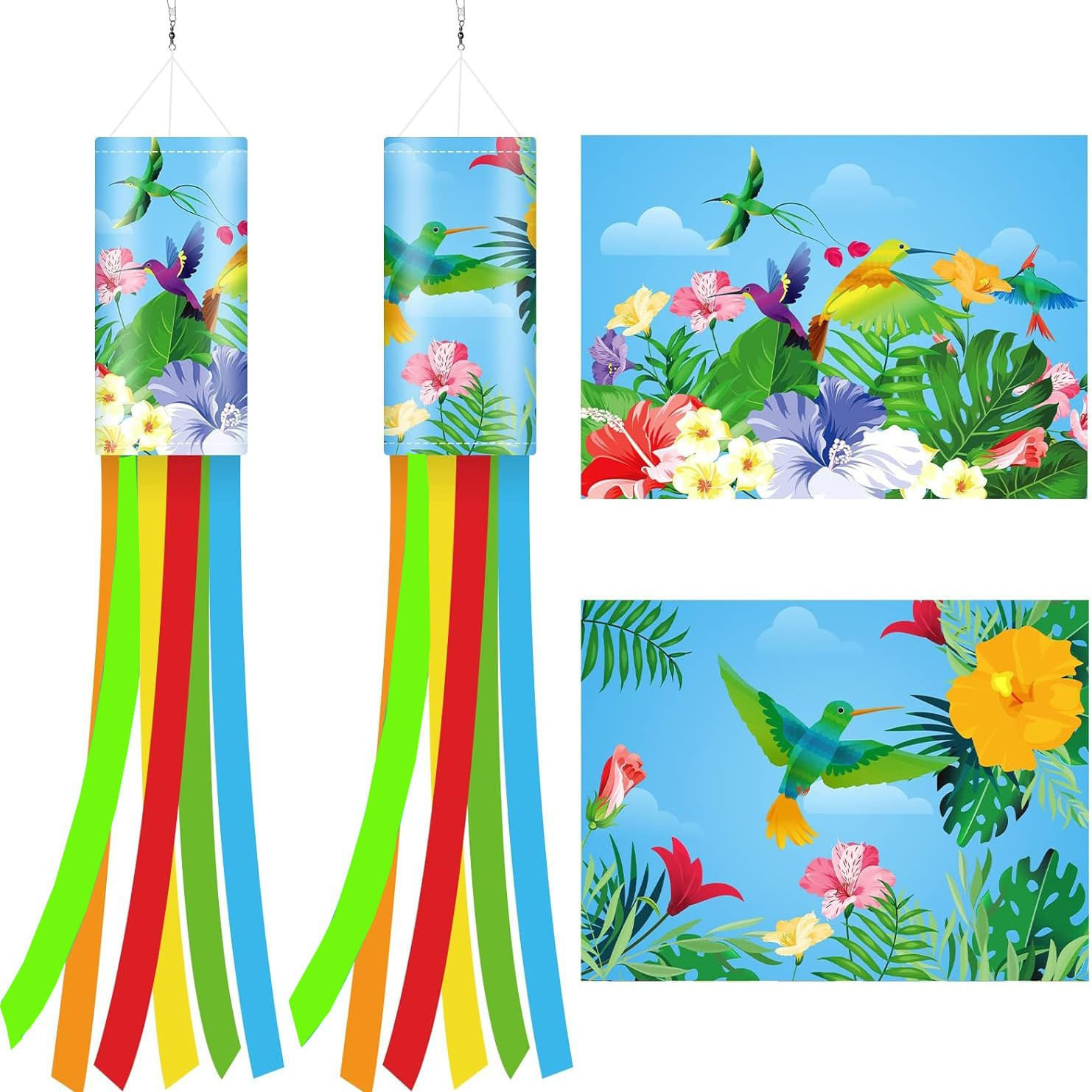 Windsock Flag Hummingbird 100cm Poliéster Spring Garden