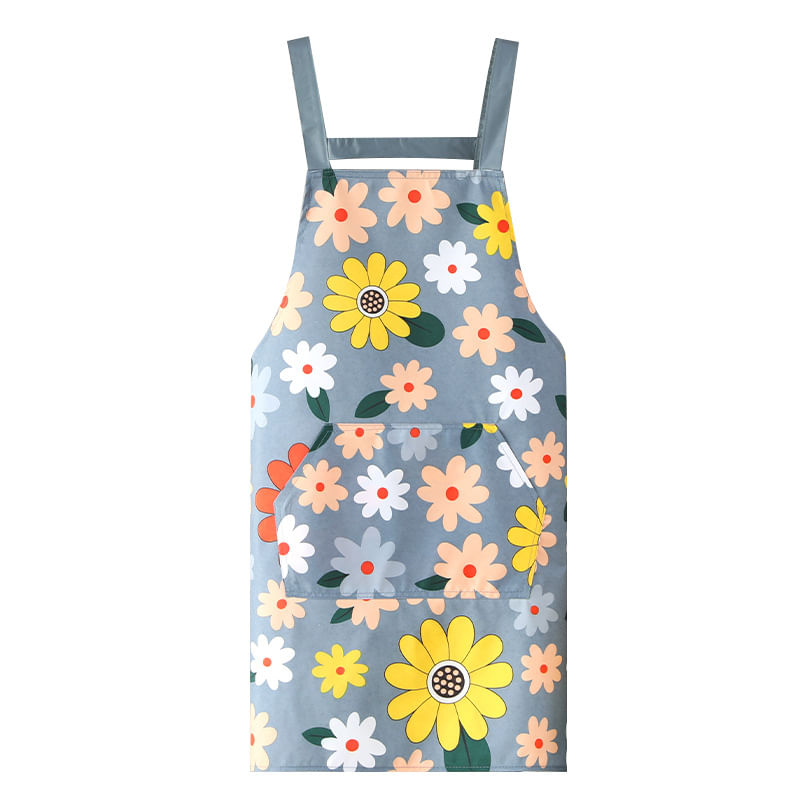 Avental De Estilo Coreano Impermeável Para Mulheres, Moda Floral