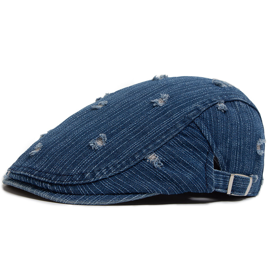 Cap Flat Gatsby Newsboy, Jeans Envelhecido, Algodão Para Homens