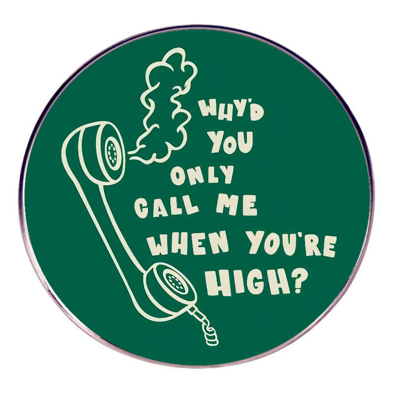 Brooch Pins Funny Quote Retro Green Round Badge Alloy