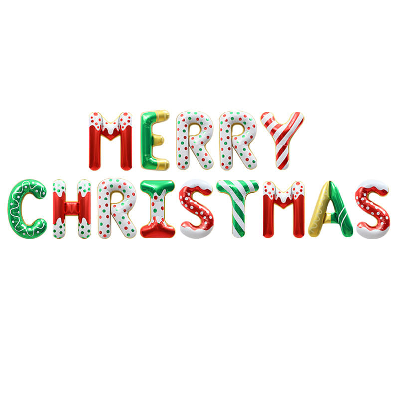 Letras De Balão De Natal, 14 Unidades, 38 Cm, Infláveis