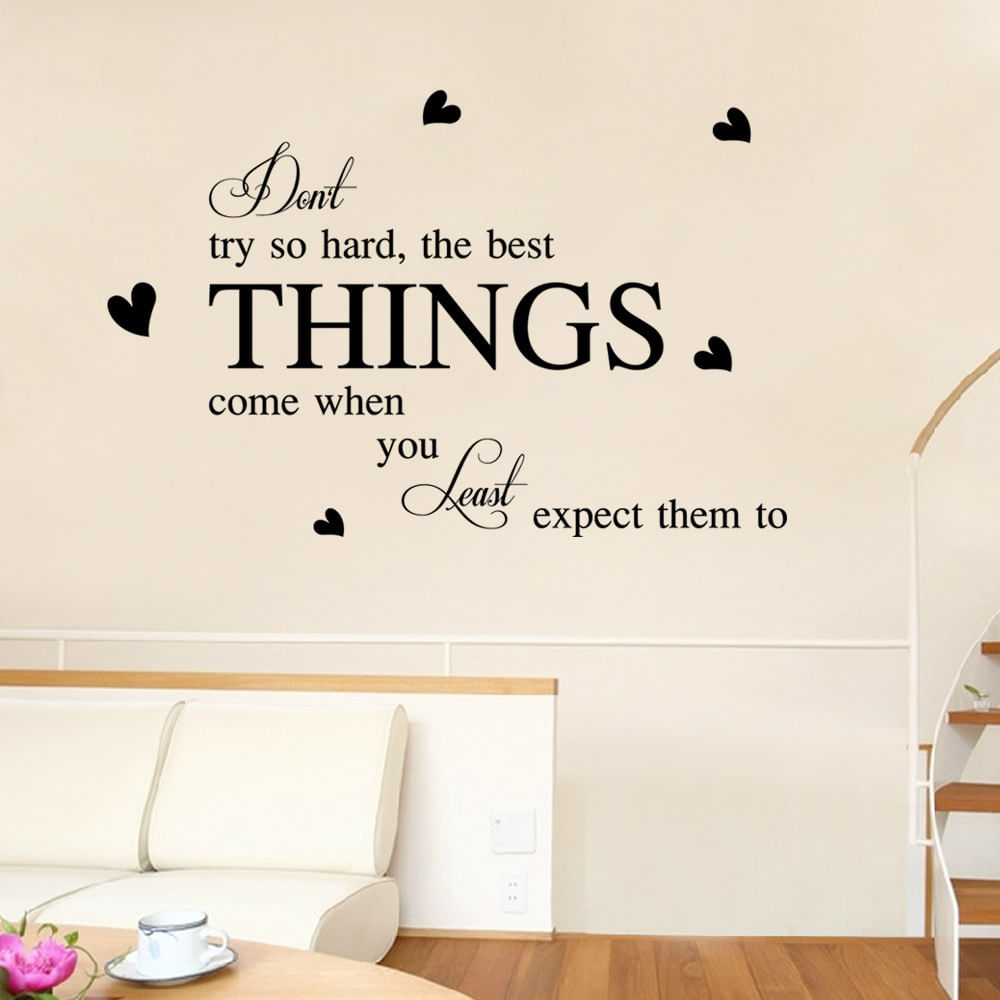 Adesivos De Parede Inspirational Don't Try So Hard Pvc 58x34cm