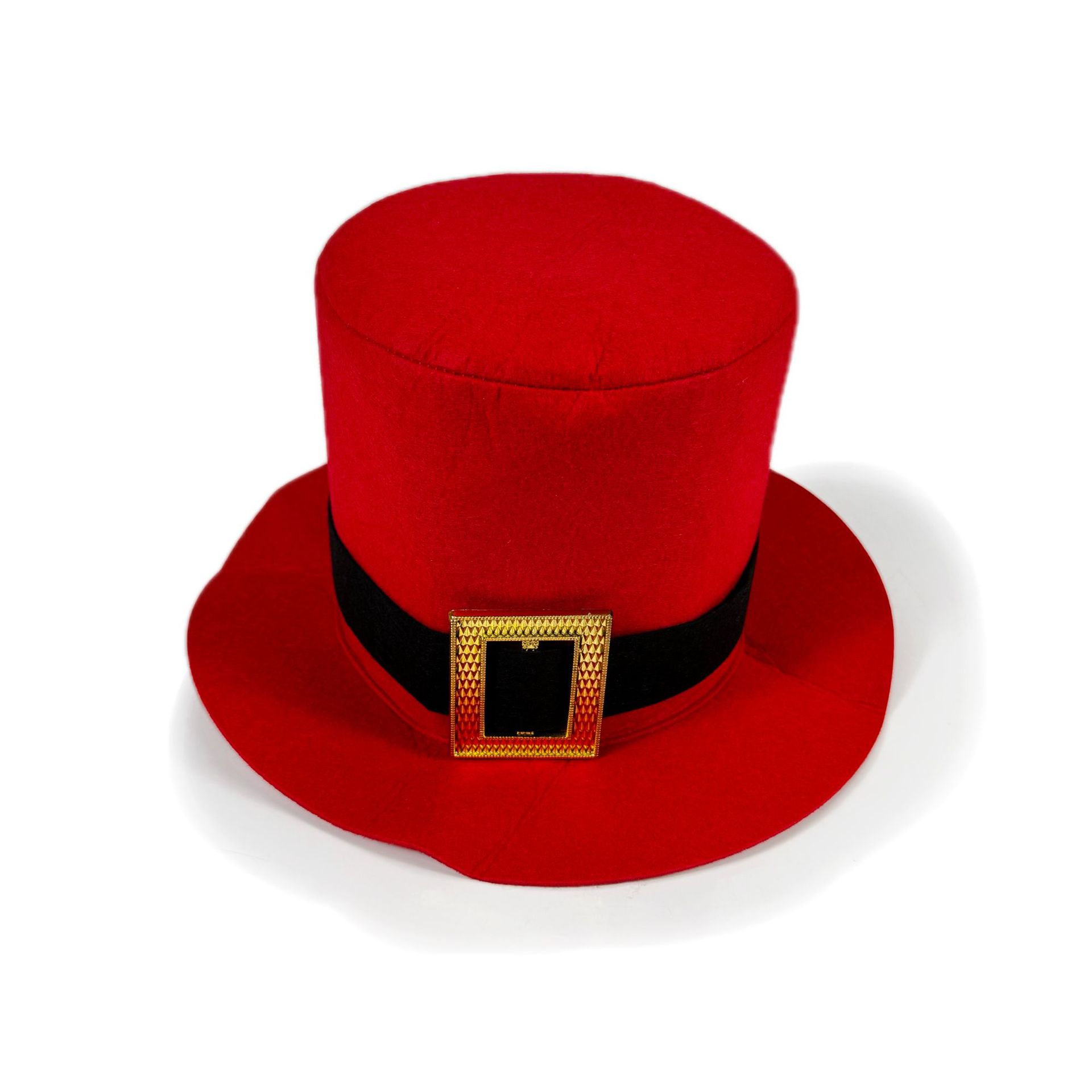 Chapéu De Papai Noel Vermelho Com Cinto E Fivela Dourada, Fantasia De Natal