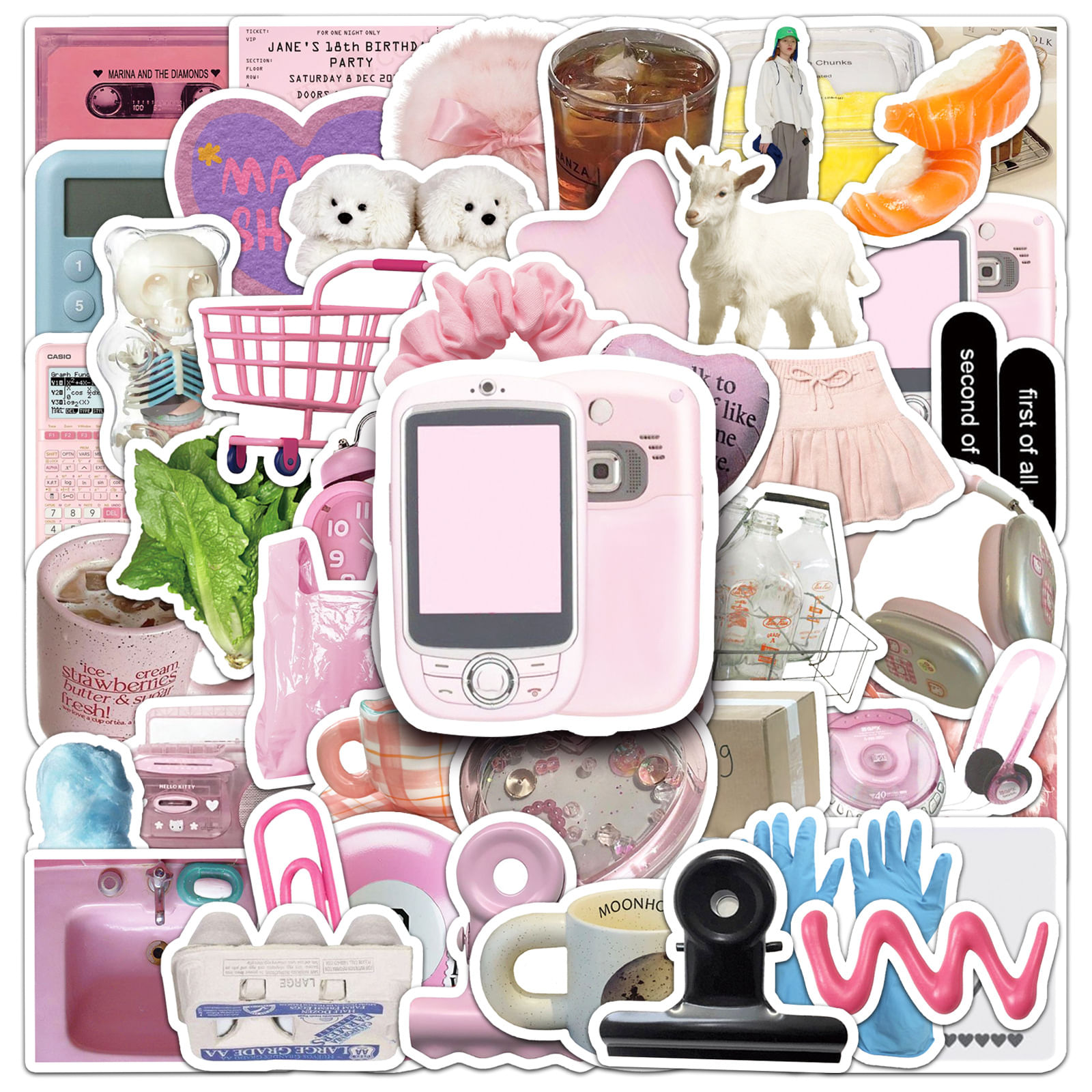 Adesivos Oat Latte E Dessert Doodle, 50 Unidades À Prova D'água