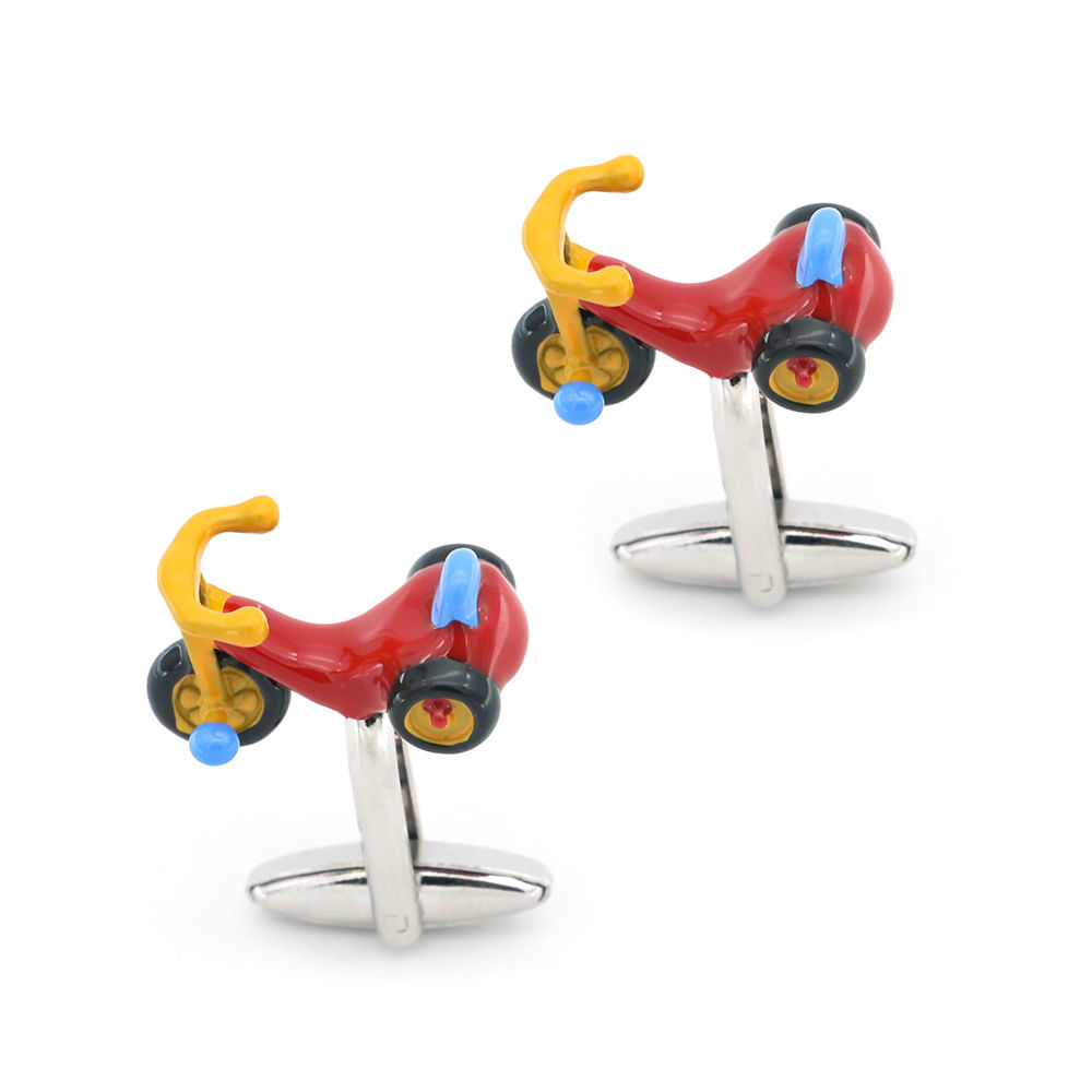 Triciclo De Brinquedo Cufflinks Para Homens Em Cobre Vermelho