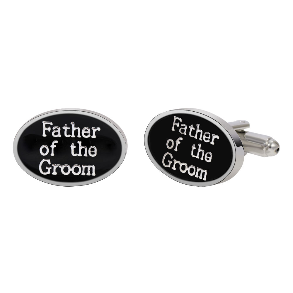 Cufflinks Father Of The Groom Elegant Black Esmalte Para Homens