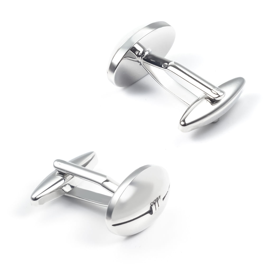 Futebol Galvanizado Prateado Cufflinks Para Homens