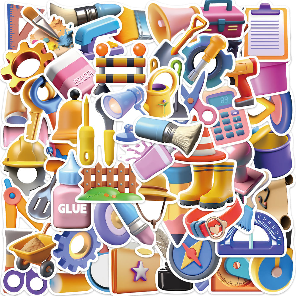 Adesivos 3d Tool Creative Cartoon Diy Tools X50 Waterproof