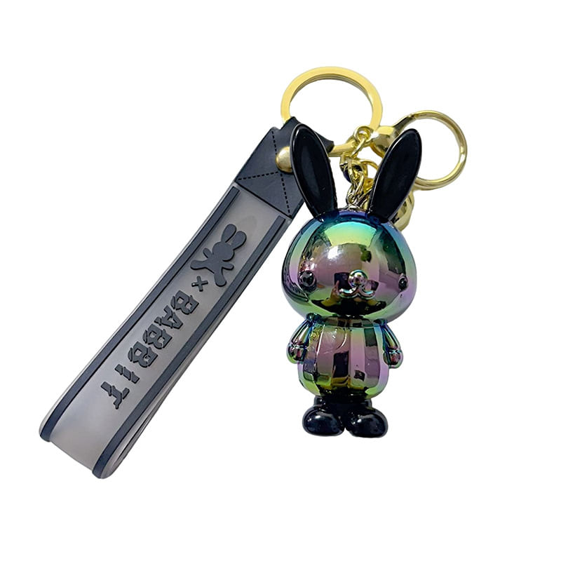 Chaveiro Rainbow Acrylic Bunny Iridescent Rabbit Key