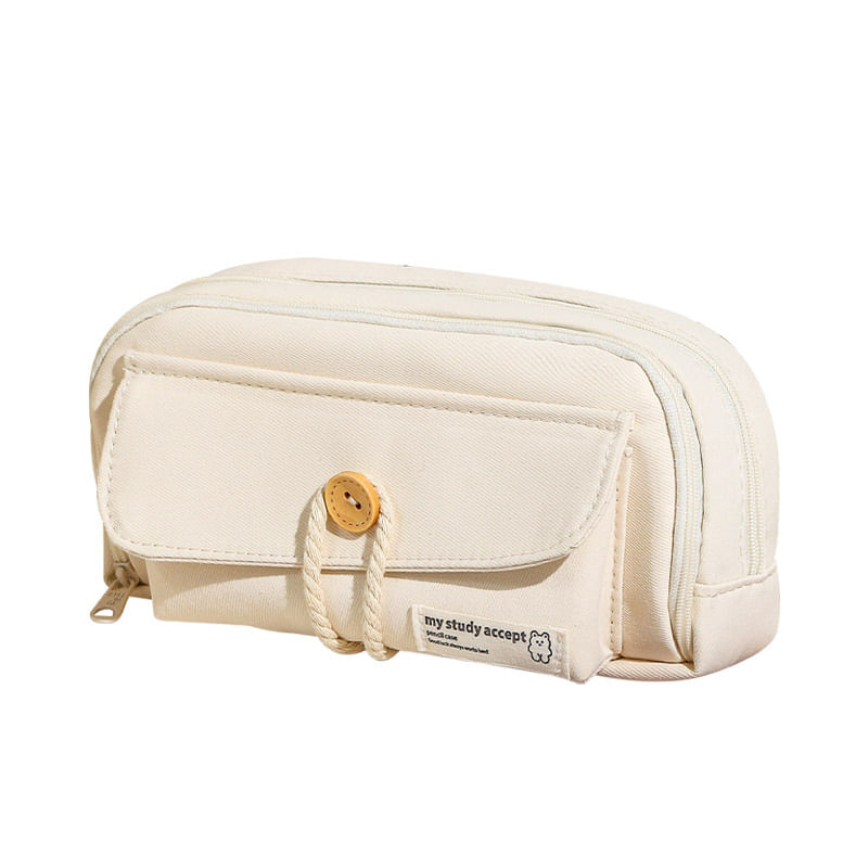 Estojo De Lápis Lindo Urso Bordado De Inspiração Japonesa Grande