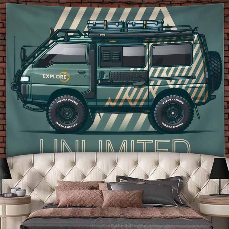 Tapeçaria Para Pendurar Na Parede Off-road Car Adventure 150x130cm