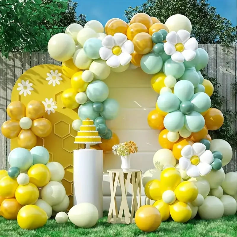 Kit De Guirlanda De Balão Daisy 83 Peças Para Decoração De Festa Temática De Verão