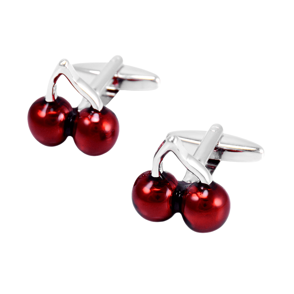 Cufflinks Cute Red Cherry Para Homens E Mulheres
