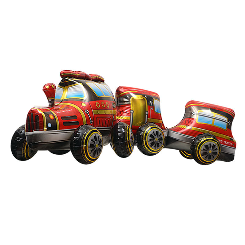 Balão Metalizado 4d Standing Train 187cm | Locomotiva 3d Gigante