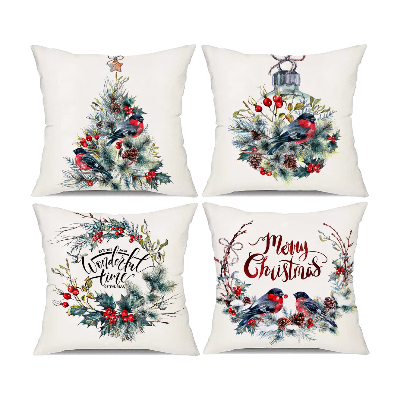 Conjunto De Fronhas De Pelúcia Curta De Natal E Ação De Graças 45x45cm