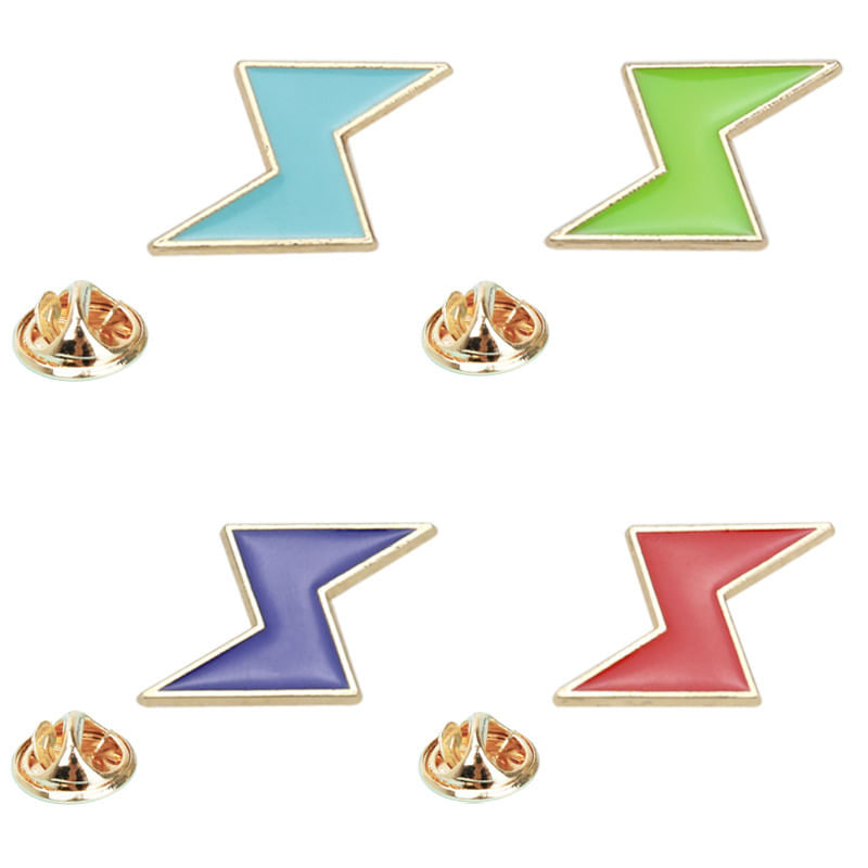 Conjunto De Alfinetes De Broche: Esmalte Colorido Minimalista Lightning Bolt
