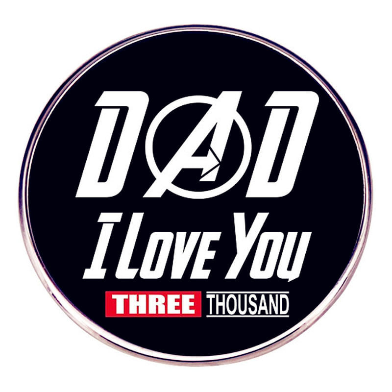 Broche Pin Dad I Love You Three Thousand Alloy Black 3x3cm