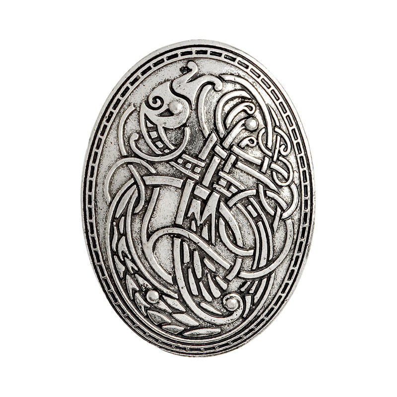 Broche Vintage Viking Wolf Nordic Knot Pattern Alloy