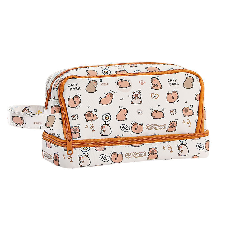 Estojo Para Lápis Capybara Design De Grande Capacidade Transparente