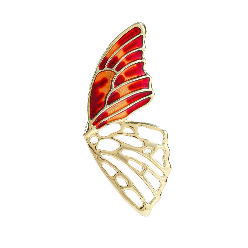 Broche Vintage Enamel Butterfly Wing Em Estilo Chinês
