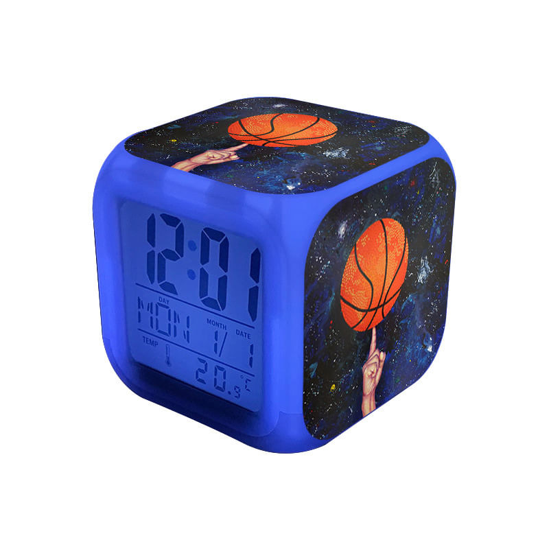 Despertador Digital Led Com Design De Basquete Que Muda De Cor