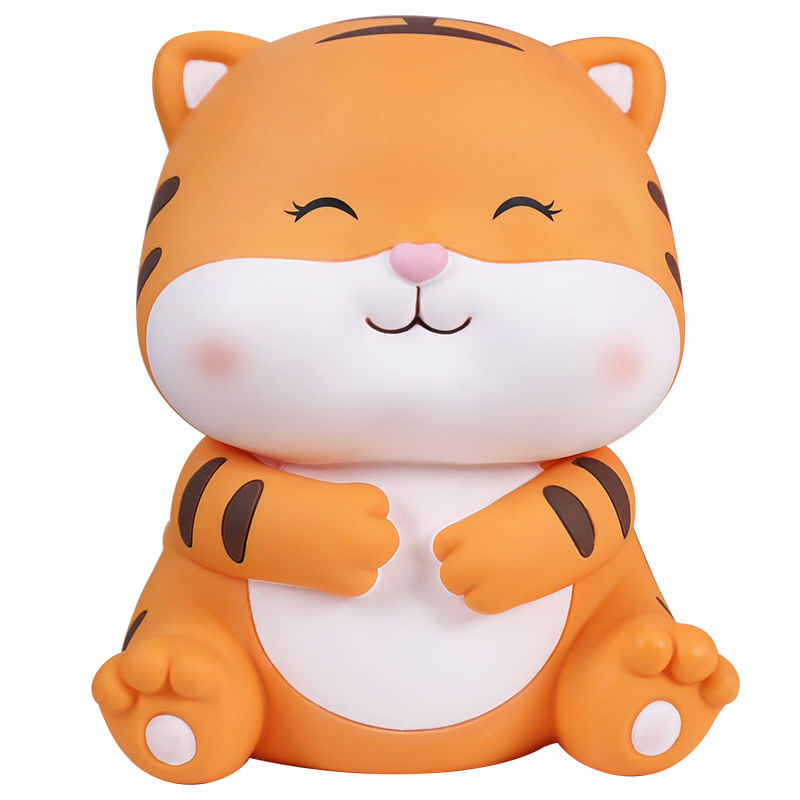 Design De Tigre Fofo Em Pvc Money Bank Para Crianças 18x17x21cm