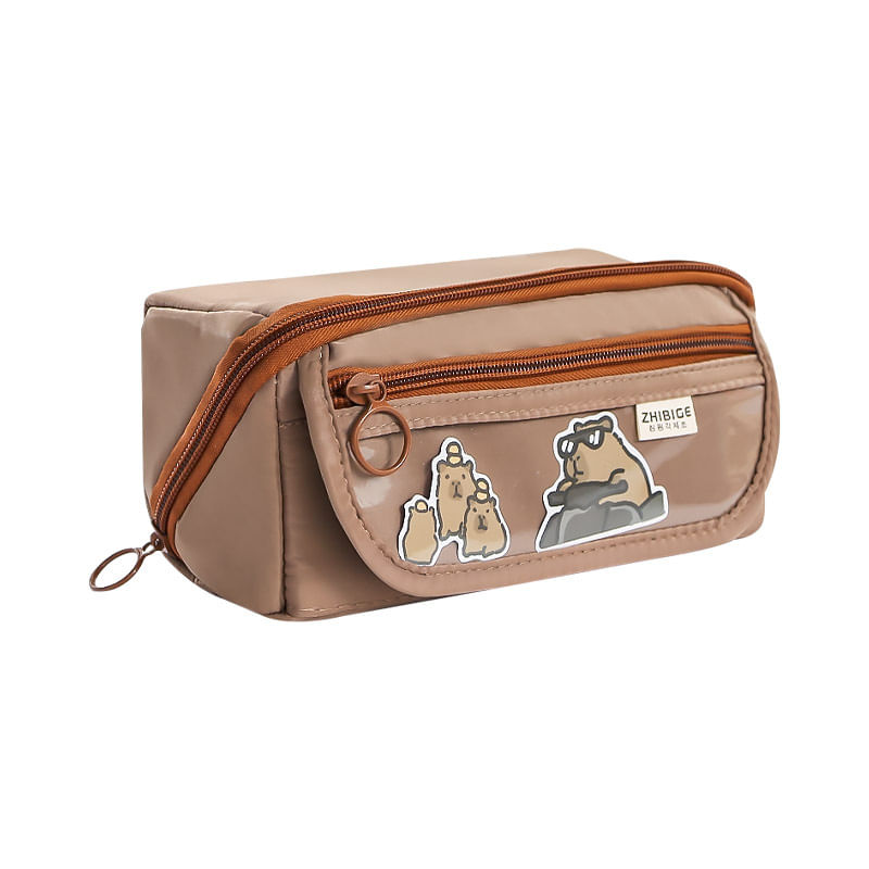 Estojo De Lápis Capybara Transparente De Grande Capacidade