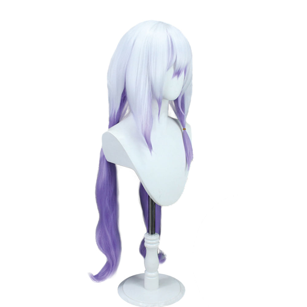 Peruca De Cosplay Genérica De 100 Cm De Comprimento, Branca, Roxa, Gradiente