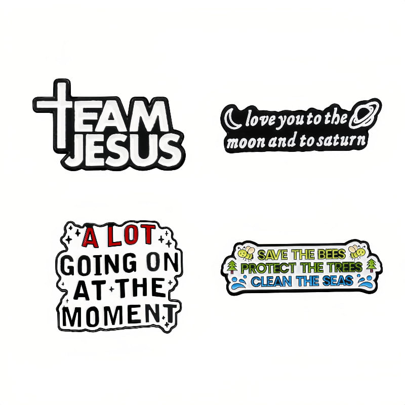 Conjunto De Broches Creative Quote Letter Blouse Alloy 14g