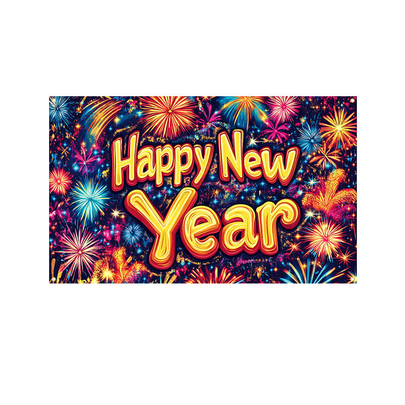 Tapeçaria Para Pendurar Na Parede Happy New Year Fireworks 180x110cm