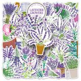 Adesivos De Flor De Lavanda, 50 Peças Aesthetic Cartoon Botanical