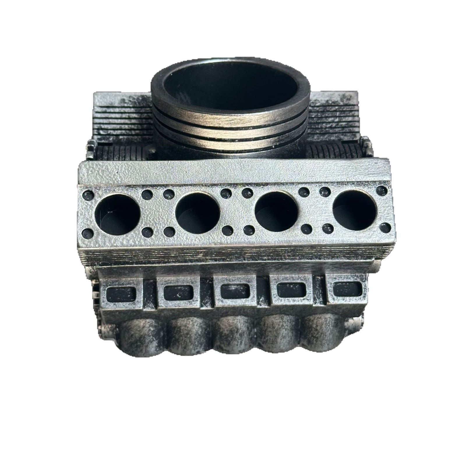Porta-canetas Engine Block V8/v6 Design Resin 17x14x12cm