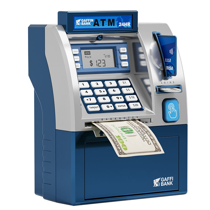 Cofre De Dinheiro Eletrônico Para Crianças Blue Smart Atm Style Saving