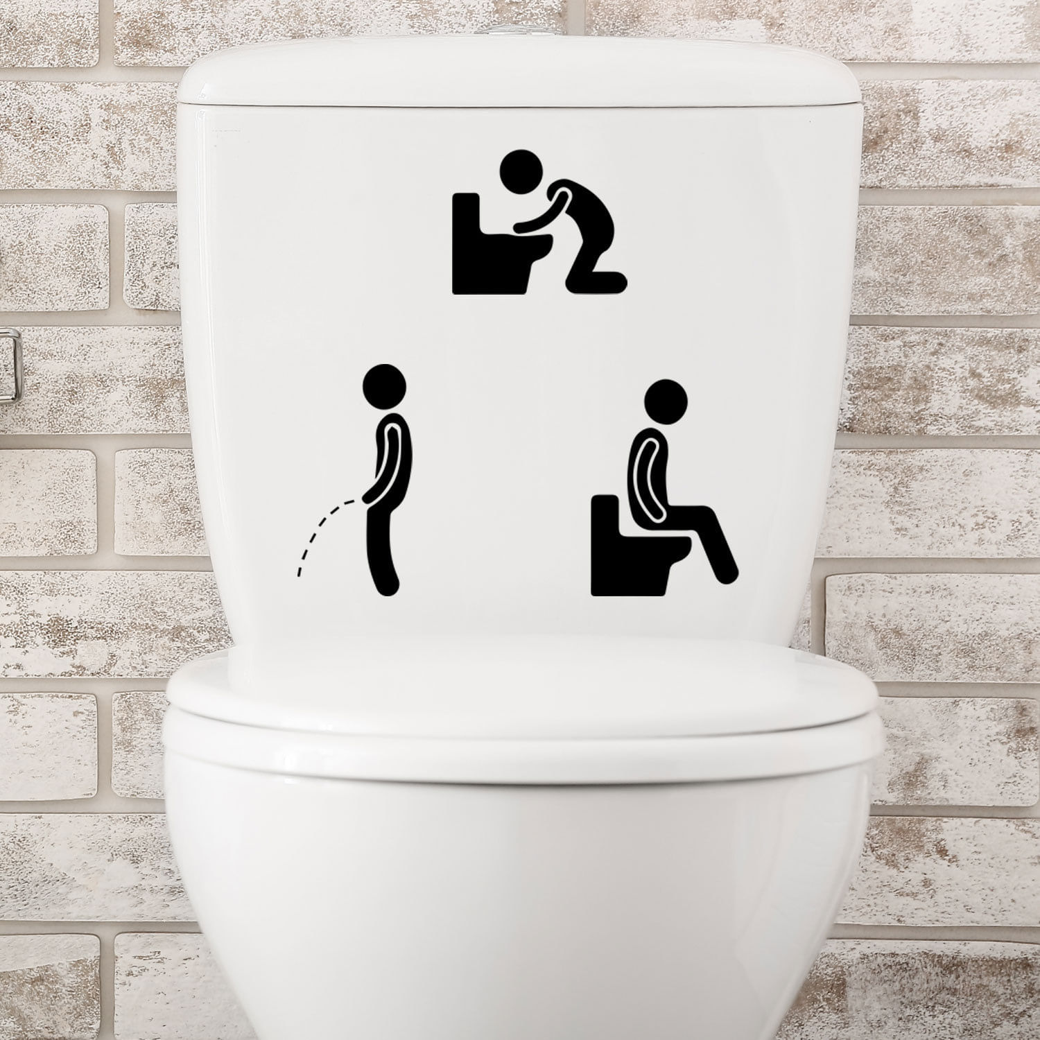 Adesivos De Parede Funny Toilet Bathroom Actions Stick Figura