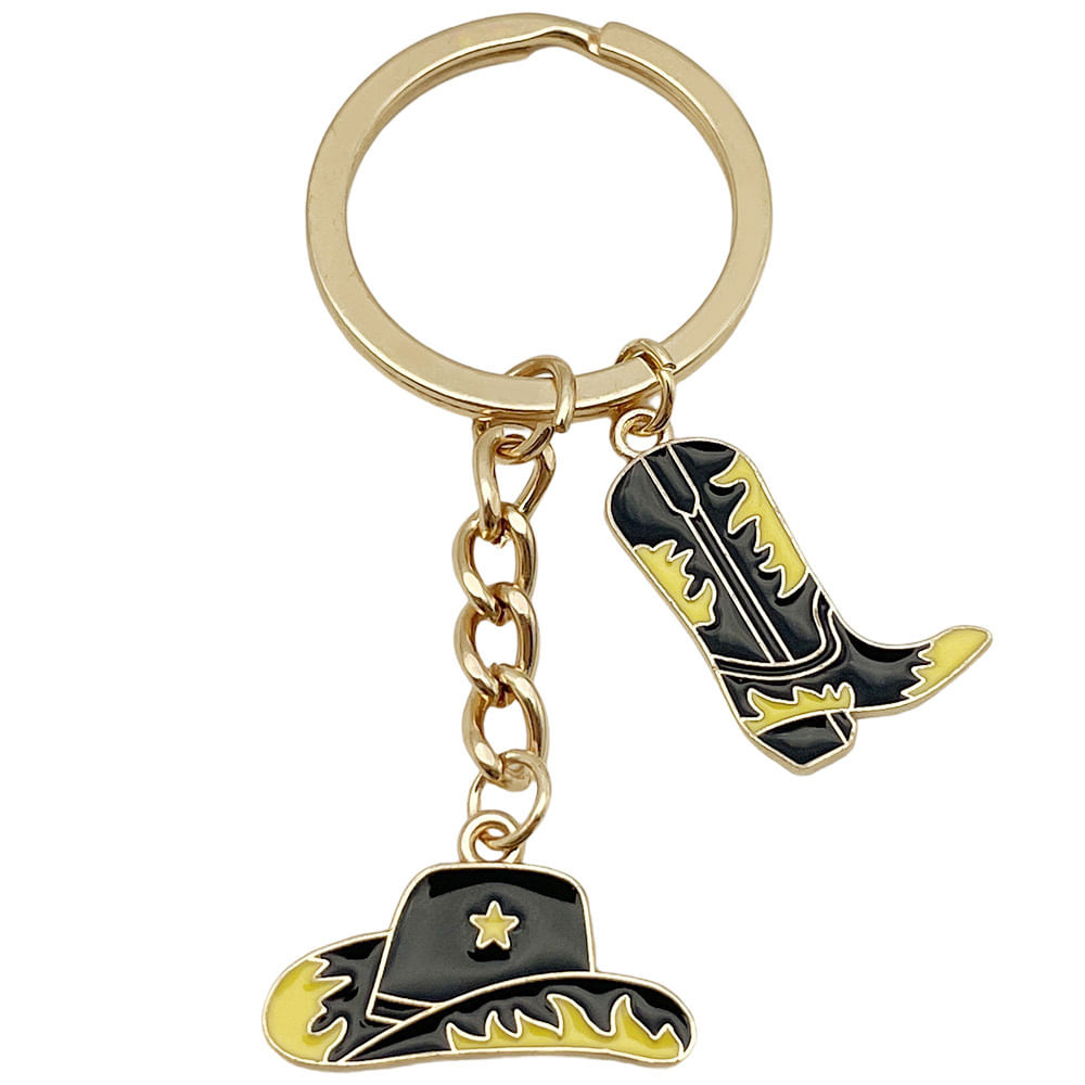 Chaveiro, Chapéu E Bota De Cowboy, Esmalte Vintage, Estilo Ocidental