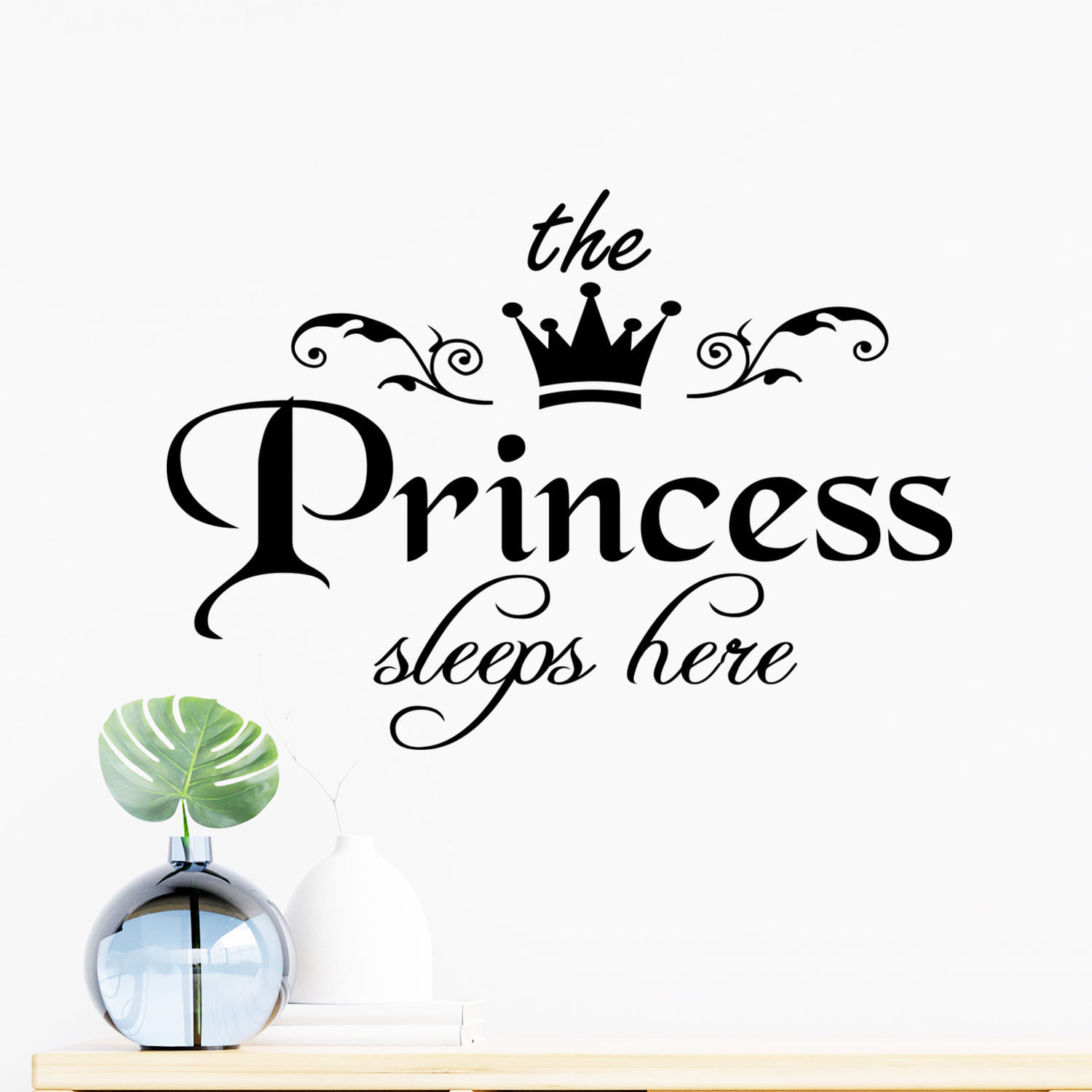 Adesivos De Parede Princess Sleeps Here Crown Pvc 30x42cm