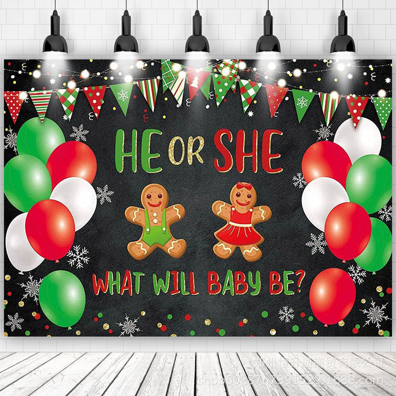 Tapeçaria Para Pendurar Na Parede Gender Reveal Party Gingerbread 150x100cm
