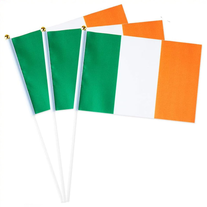 Conjunto De Bandeiras Ireland Mini Portátil De Poliéster De 14 X 21 Cm (3 Unidades)