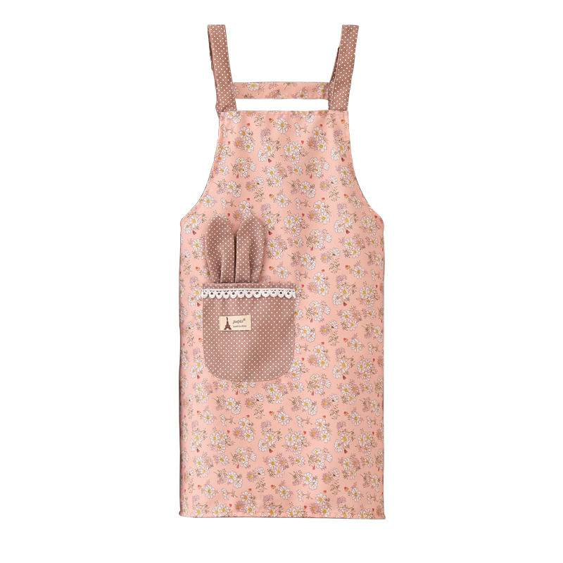 Avental De Algodão Floral Fofo Para Mulheres Estilo Coreano 75x65cm