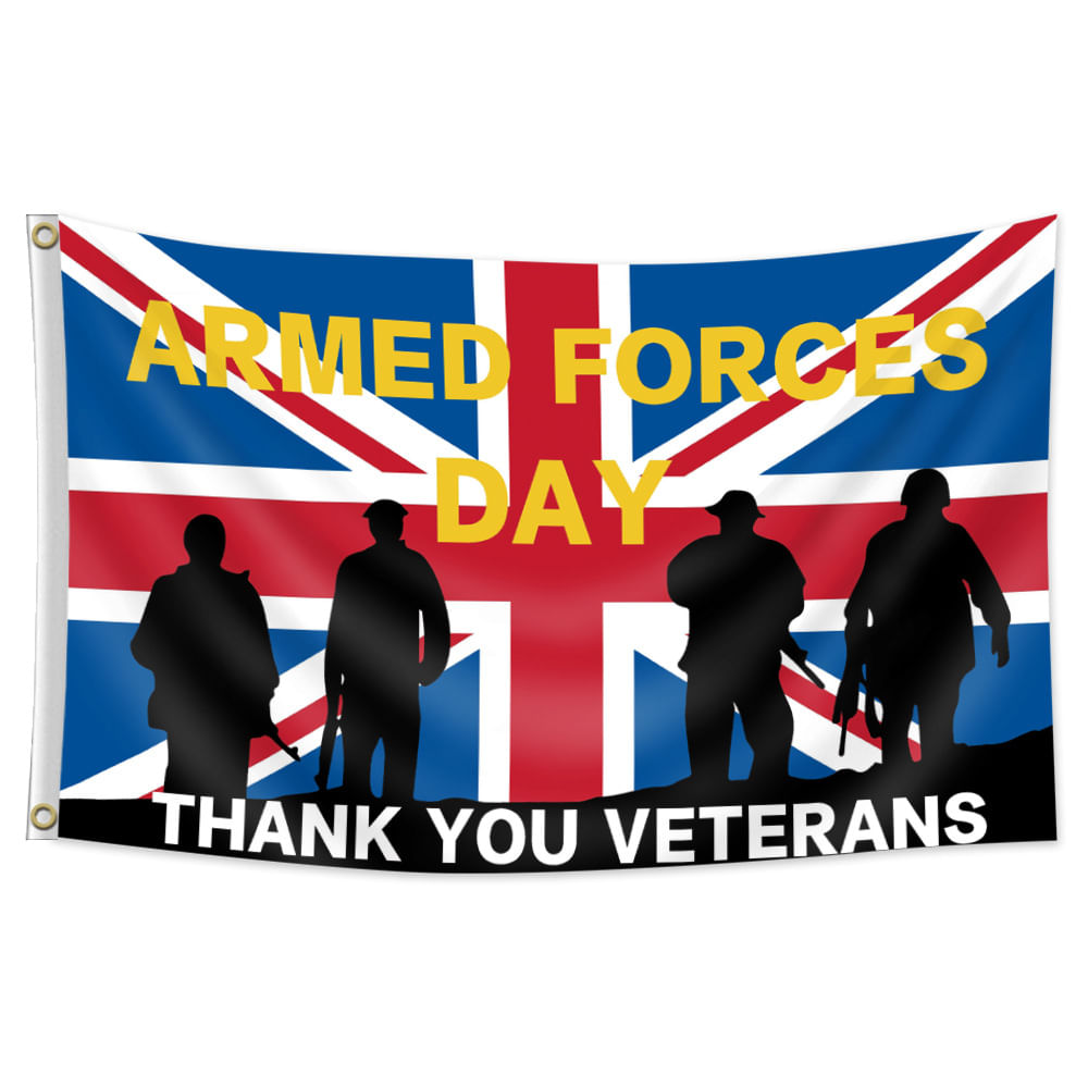 Bandeira: Dia Das Forças Armadas, Obrigado, Veteranos, 150x90cm