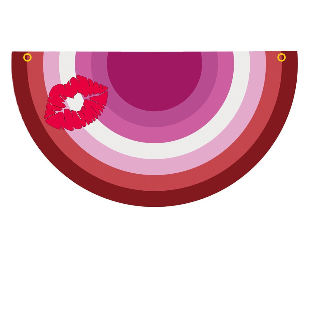 Meio Ventilador Flag Rainbow 45x90cm De Poliéster Para Festa Festiva