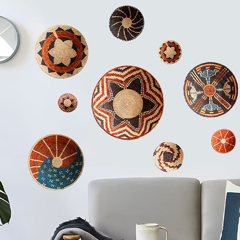 Adesivos De Parede Bohemian Rattan Pattern Woven Style 40x120cm