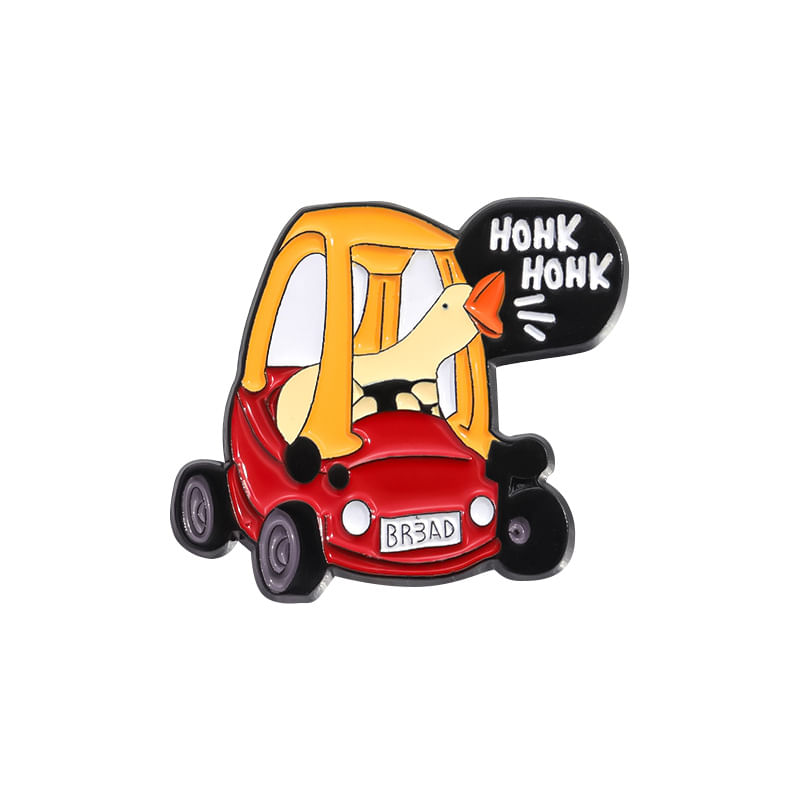 Broche Pin Funny Duck Car Cartoon Alloy Lapel Badge