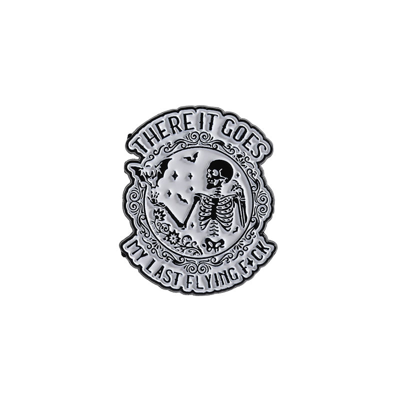 Alfinetes De Broche Badge Skeleton Alfinete De Lapela Preto E Branco