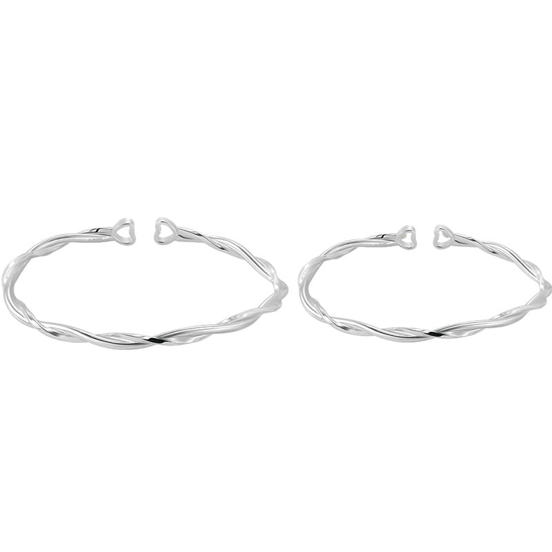 Conjunto De Pulseiras Mobius Twist Open Cuff Para Casal