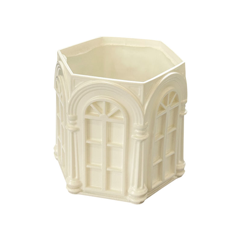 Porta-canetas Modern Arch Window Design Em Vinil Branco 150g