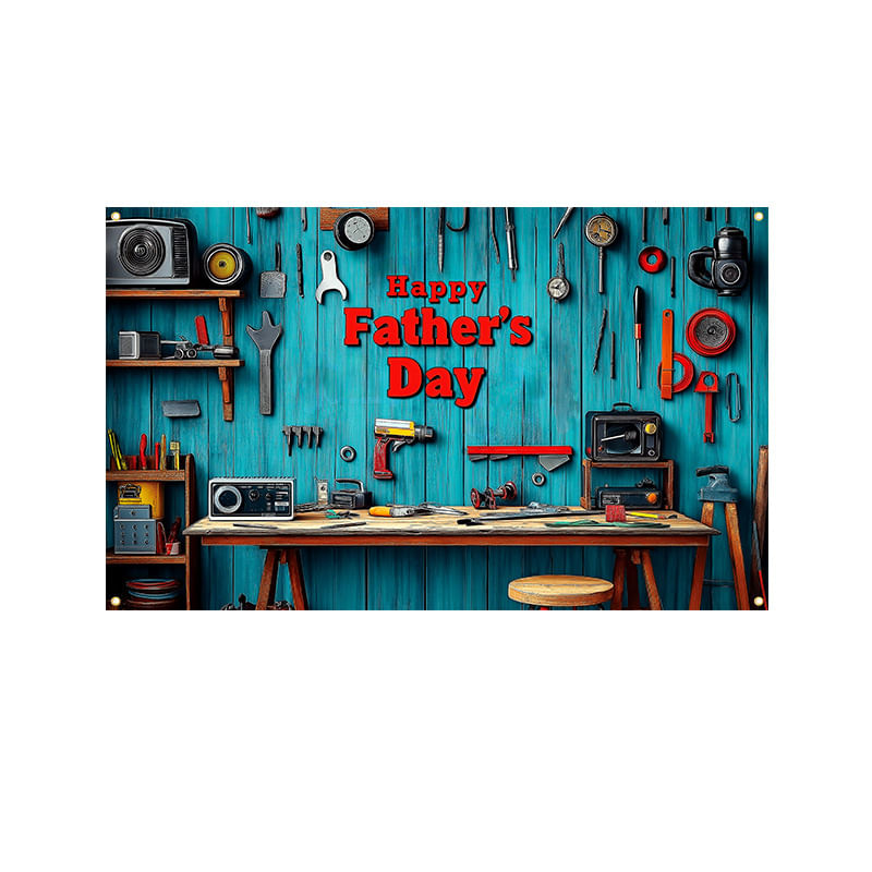 Tapeçaria Para Pendurar Na Parede Do Dia Dos Pais Com Design De Banco De Ferramentas 180x110cm